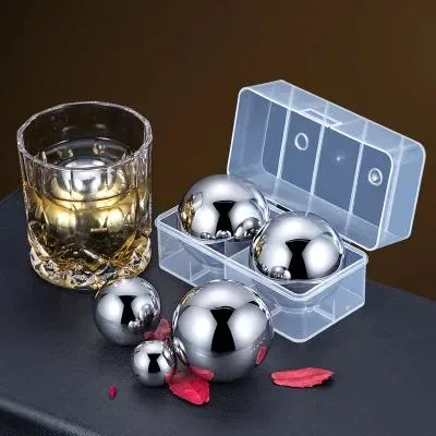 Bar Accessories Mirror Polishing Stainless Steel Wine Chiller Ice Globe Bar Ice Cooler