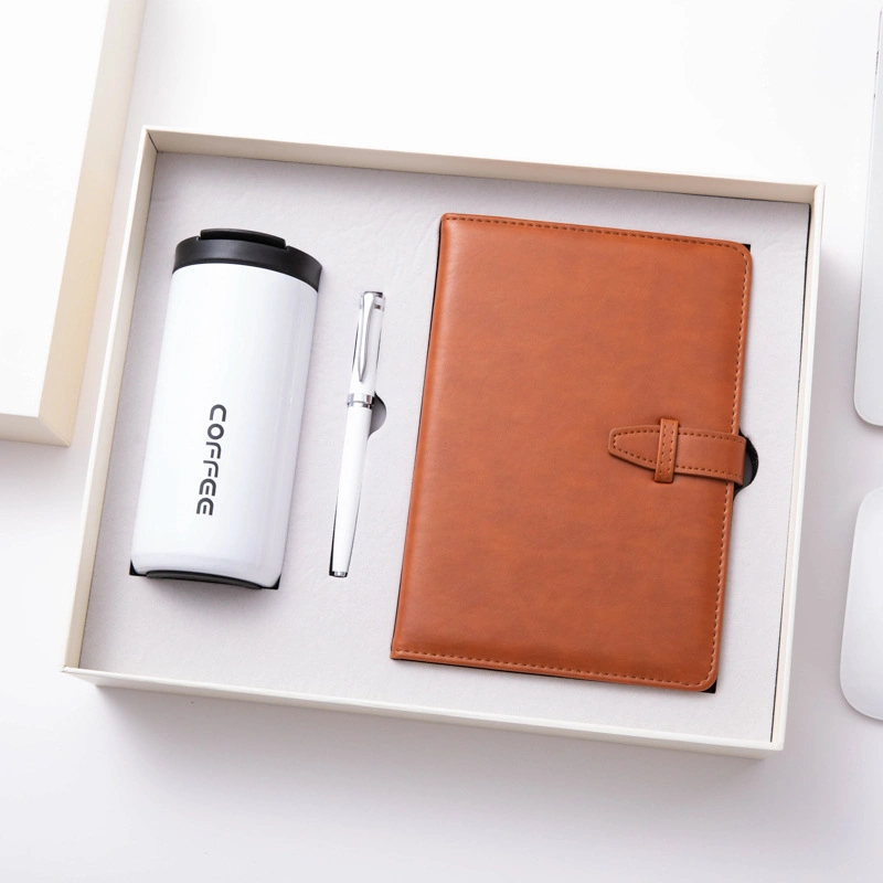 مجموعة هدايا من كأس Thermos الفاخرة شعار المؤسسة المخصص لـ Office Notebook طباعة مجموعة هدايا جديدة ترويجية