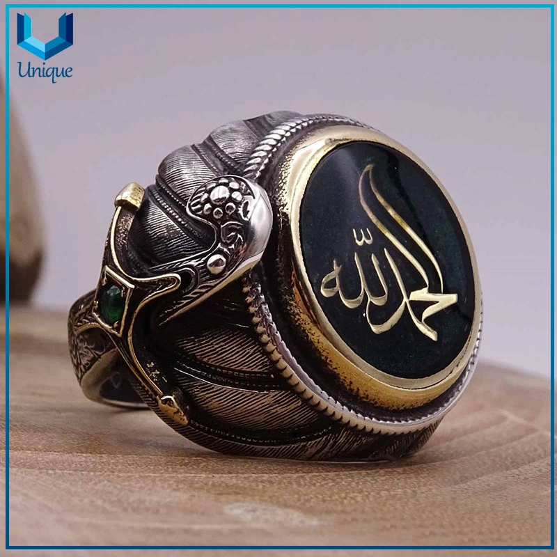 Großhandel/Lieferant kostenlose Probe Eule Hip Hop Fashion Finger Ring, 3D Antike Gold Edelstahl / Zink-Legierung Metall-Ring