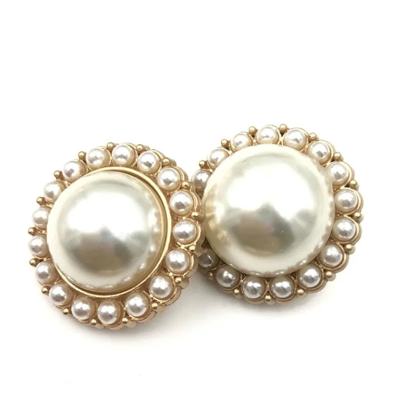 Fancy Alloy with Pearl Decorative Shirt Button