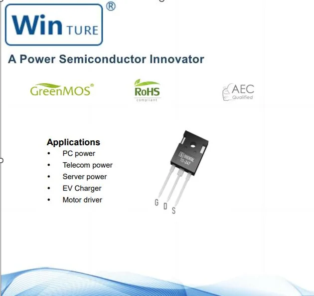 Telecom Power Osg65r099hszaf To247 Vds 650V RDS99m&Omega; Fast Recovery Diode High Voltage Regulator Mosfet