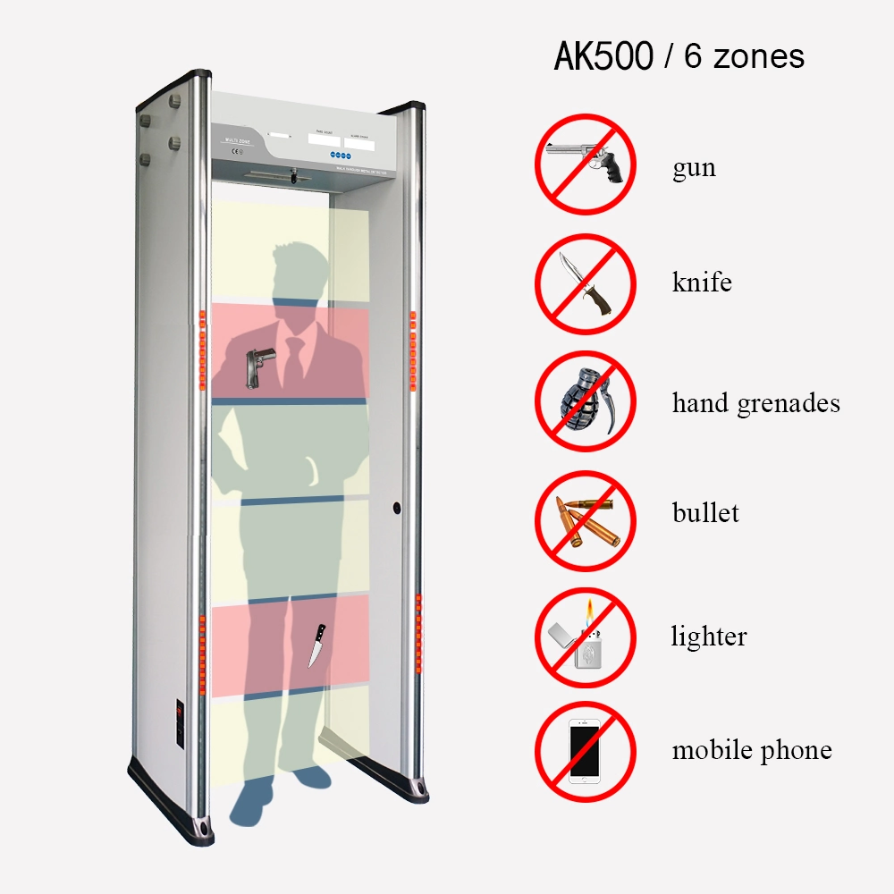 6/12/18 Zones Adjustable Walk Through Gate Security Scanner Equipment Door Frame Metal Detector Manufacturers