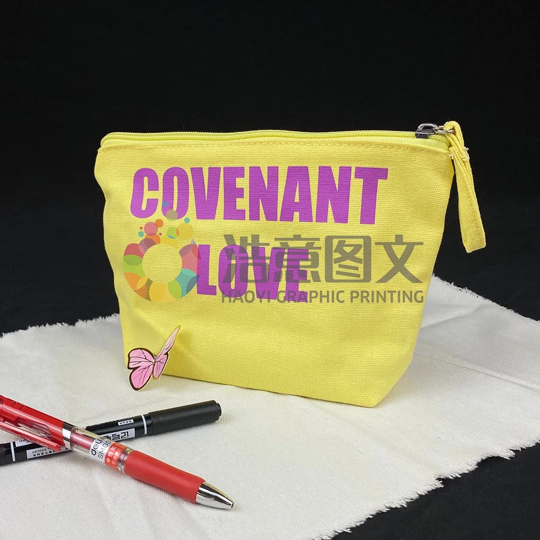 Color Printing Zipper Canvas Stationery Pen Bag/Cosmetics Storage Bag