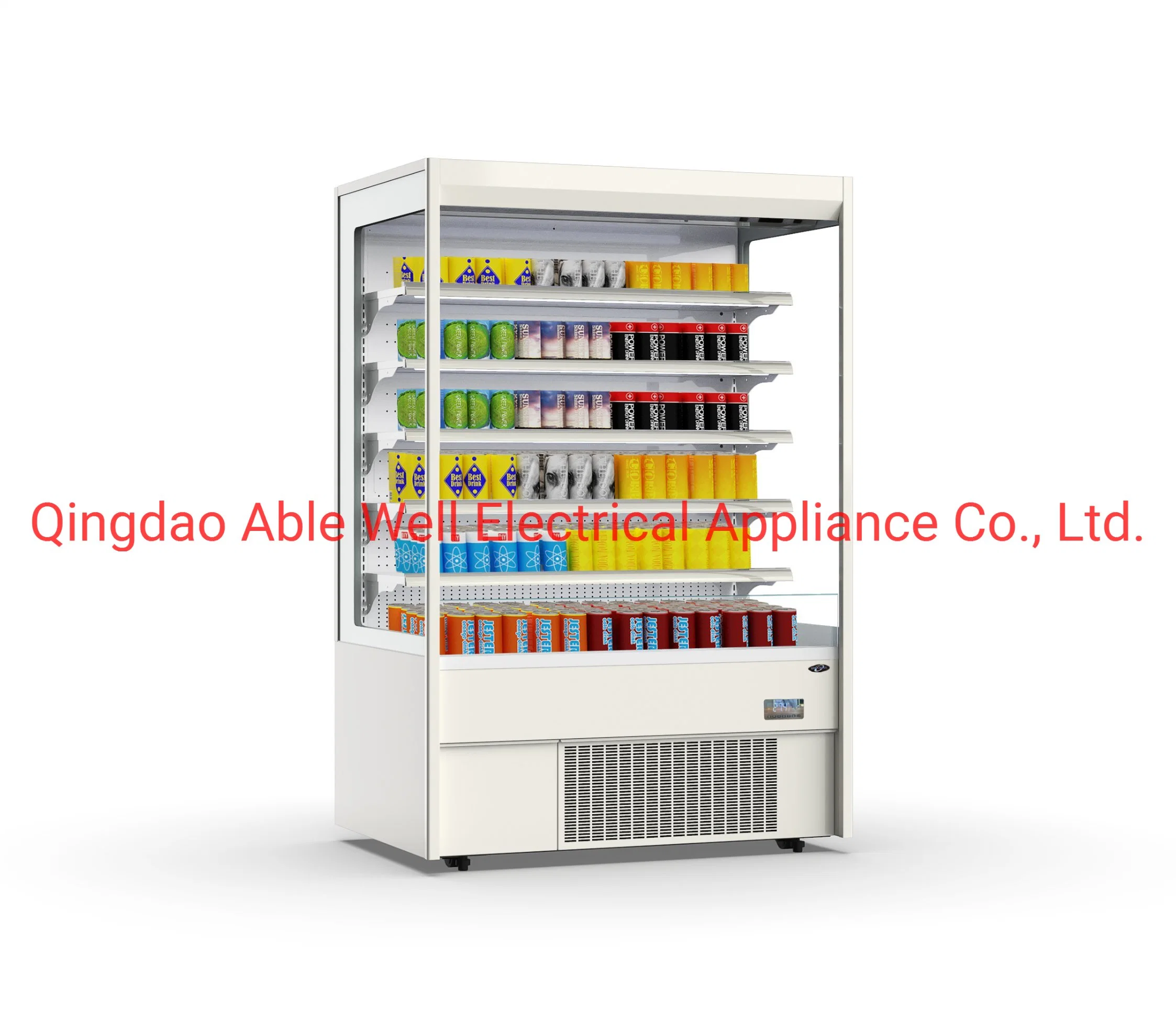 Air Curtain Showcase Supermarket Milk Cake Fresh-Keeping Showcase Air-Cooled Vertical Drink Refrigerated Display Showcase