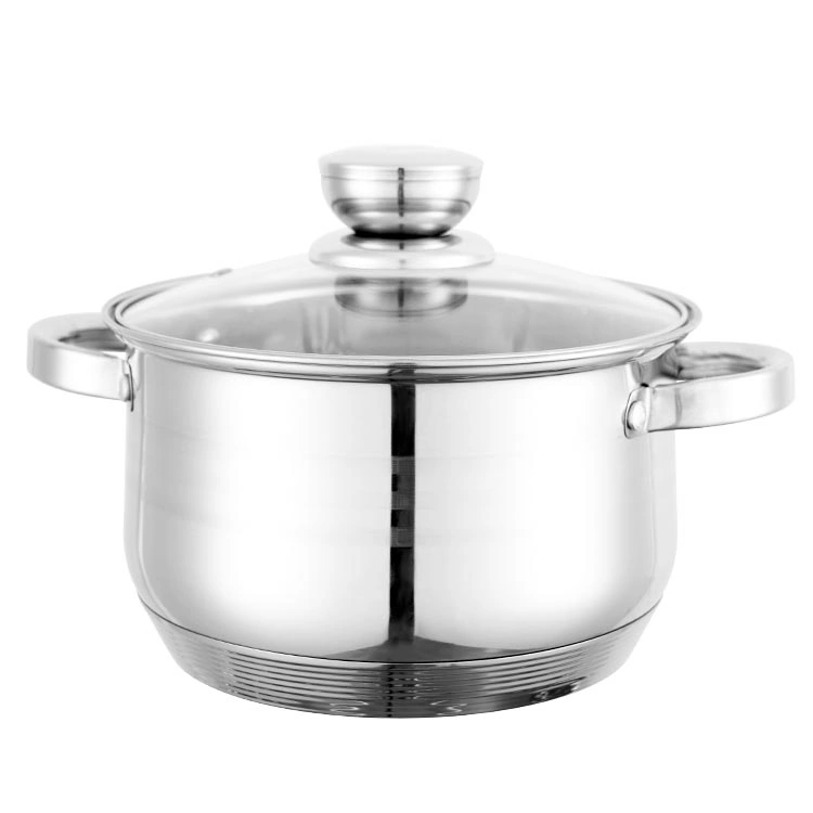 High quality/High cost performance  Stainless Steel Cookware Casserole Cooking Pots Kitchen Pots with Glass Lid