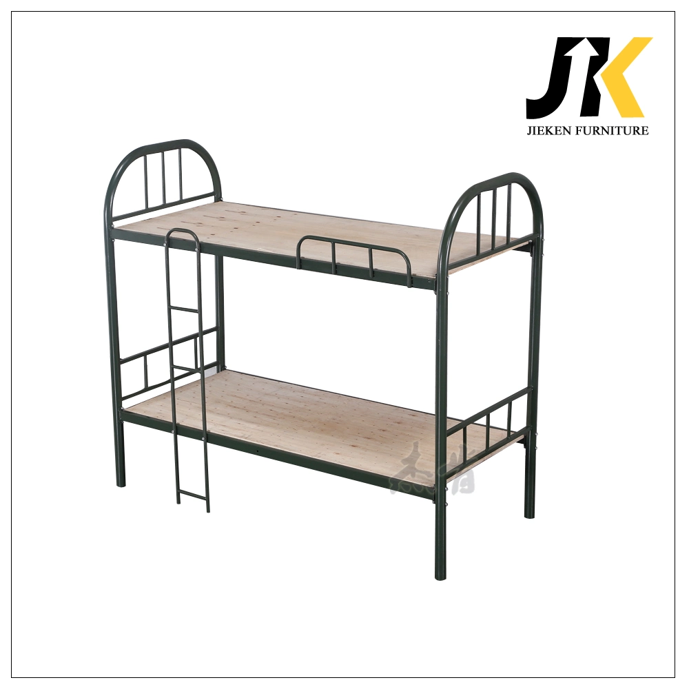 Elliptical Guardrail Metal Wooden Dormitory Bed