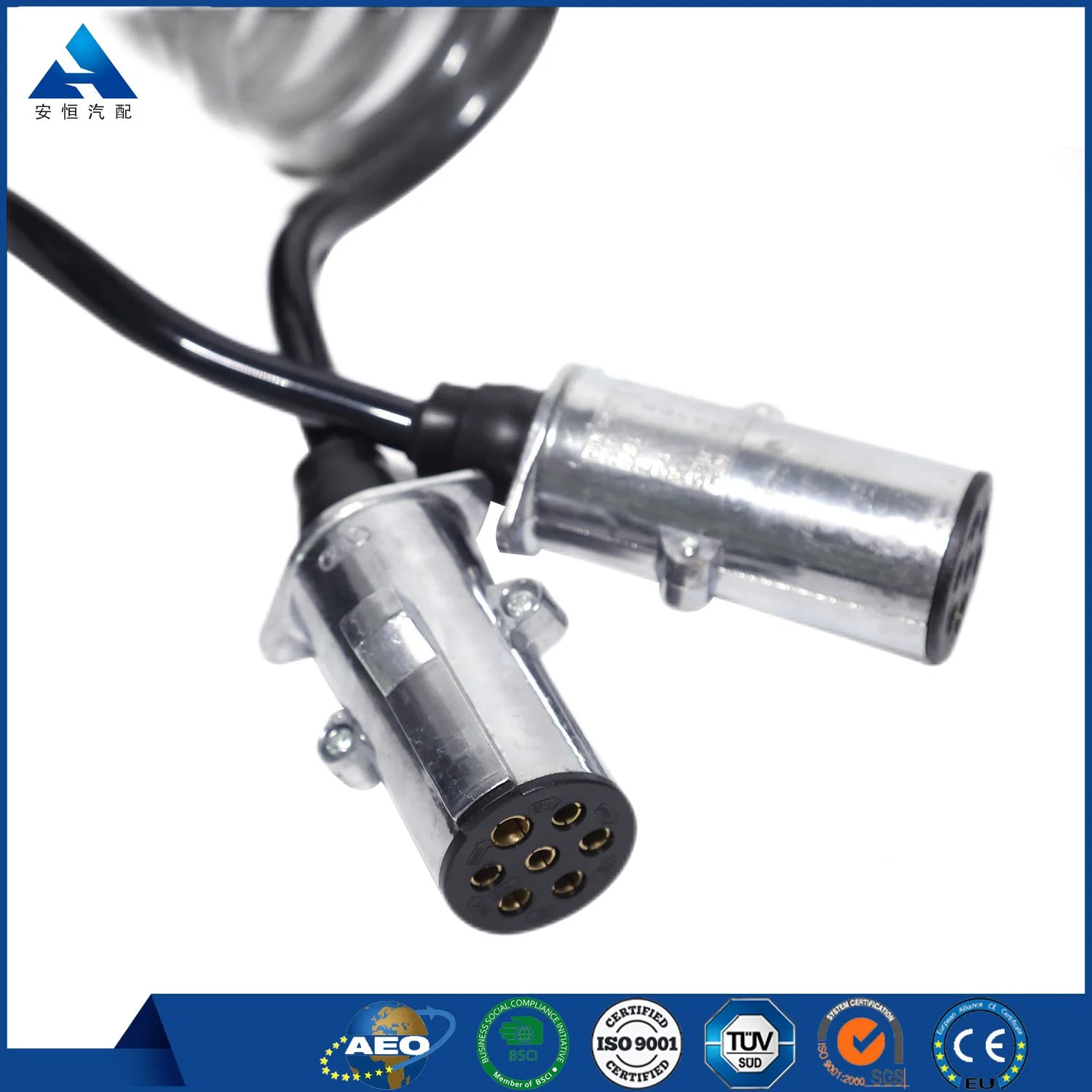 Truck Trailer Wire Electrical Seven Core Spring Suzie Coil Spiral Power Cable for Brake System of Sale