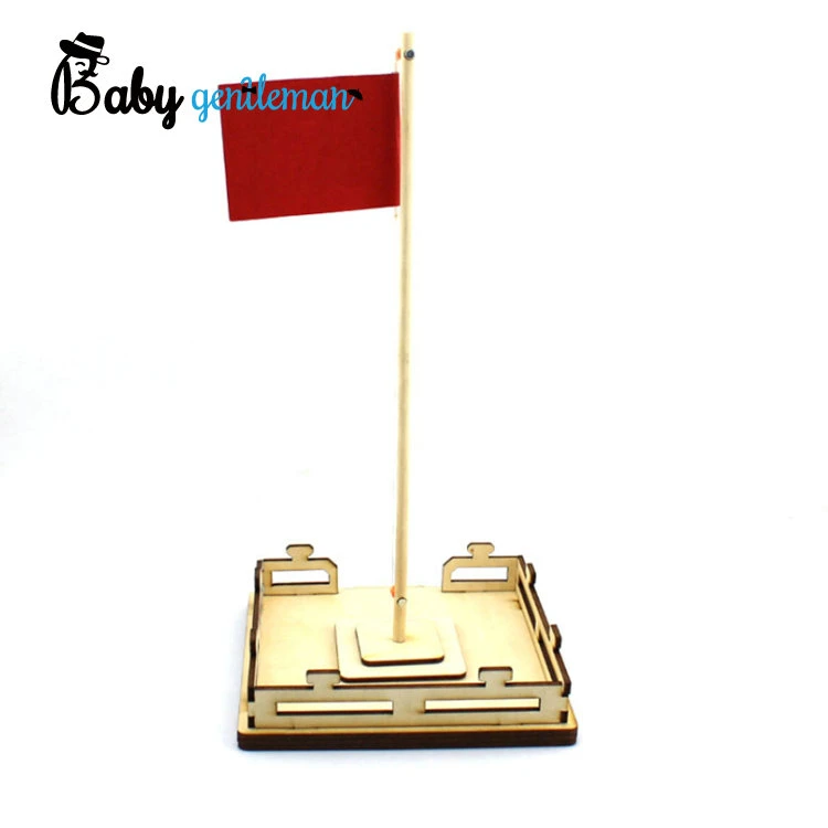 3D Wooden Craft Puzzle Creative Assembled Flag Lift Toy for Kids Z04051g