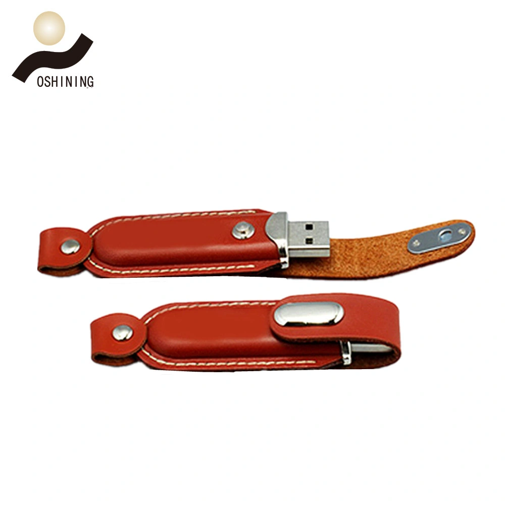 Personalised Leather USB Flash Pendrive Memory Stick U Disk 4GB (USB-LT021)