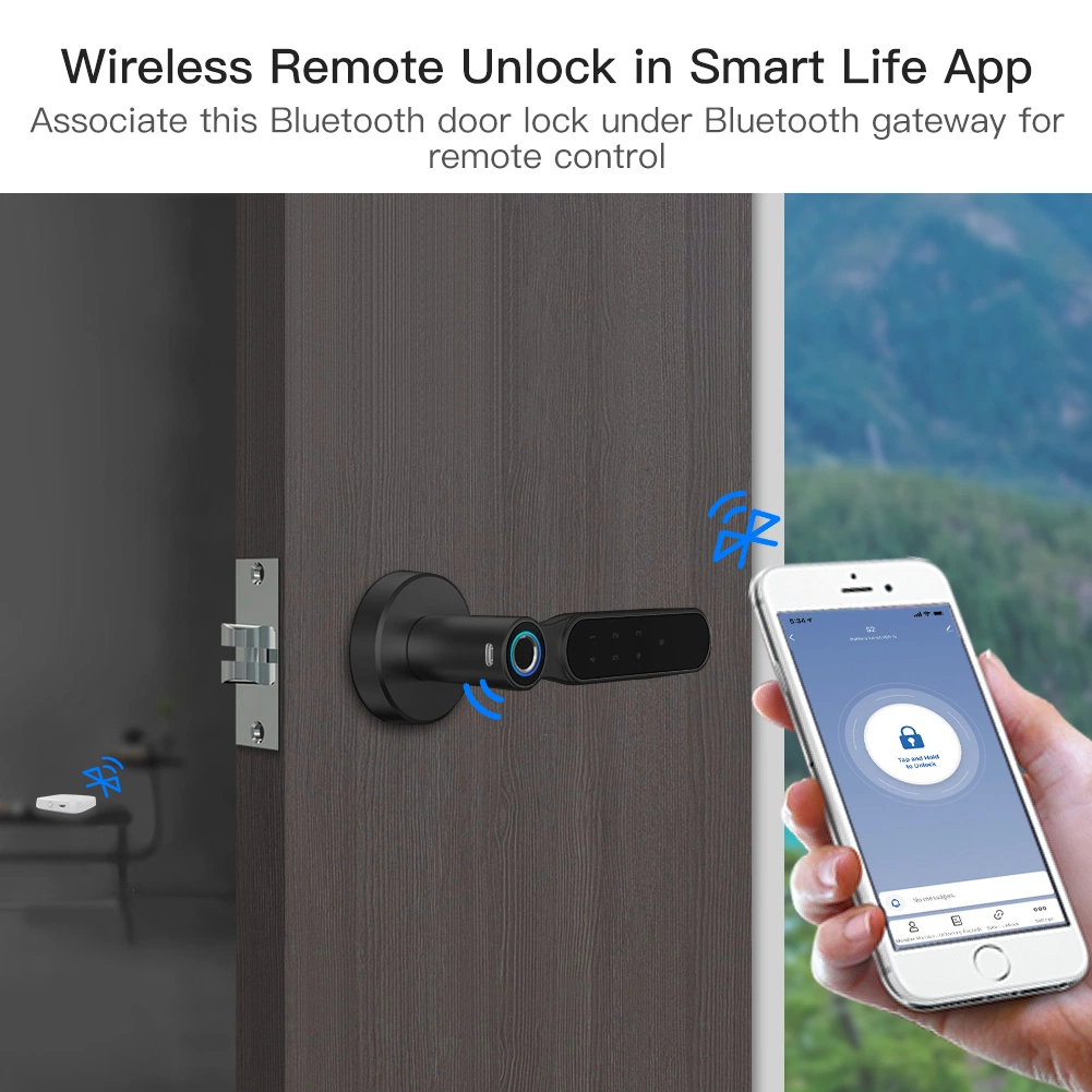 Tuya Синий зуб разблокировка замка двери считыватель отпечатков пальцев, пароль ключа безопасности RFID приложений Office, отель заранее оформленому заказу Smart Home Automation