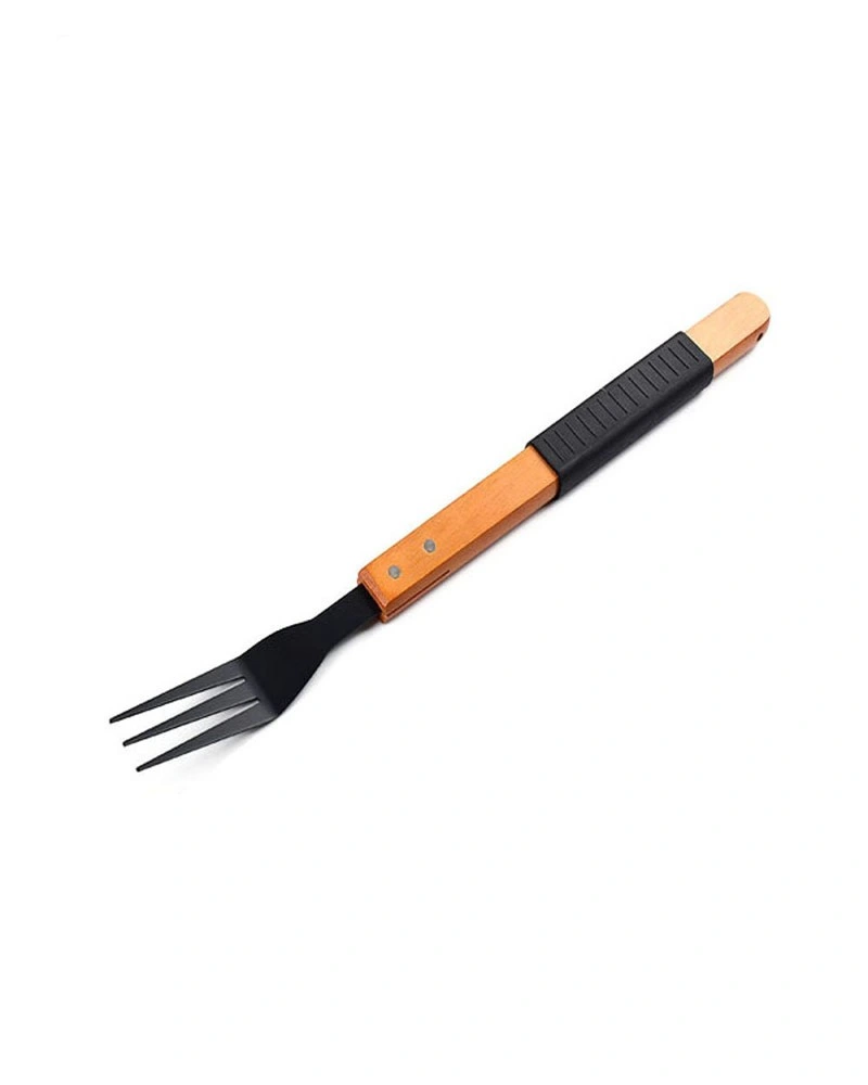 Schwarze Beschichtung Edelstahl 3 Stück-Set Antihaft BBQ Tool Set mit Holzgriff