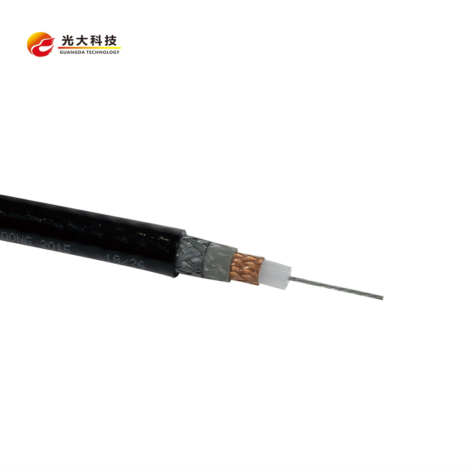 RG6+2c Rg59+2c Copper Clad Steel 0.8+Foam PE Coaxial Cable Siamese Power Wire Electric CCTV Camera Video Cable