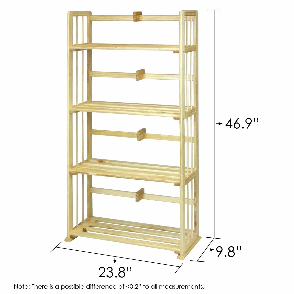 Good-Quality Wooden Rack with 4 Tier Pine Wooden Book Shelf Wooden Display Rack