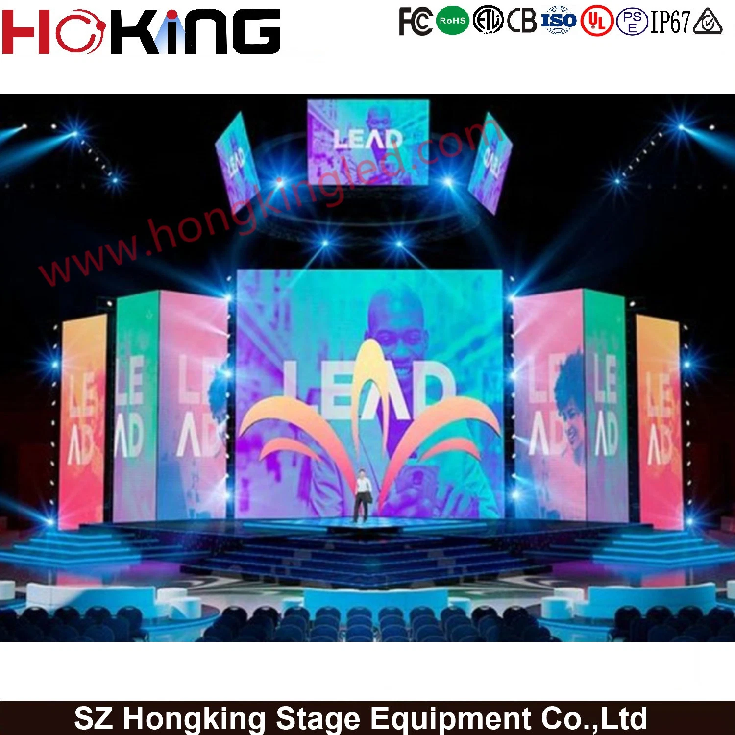 LED Video Wall Indoor Full Color P3.91/P4.81/P2.6 Stage Backdrop Movable Rental LED Screen for Stage Events