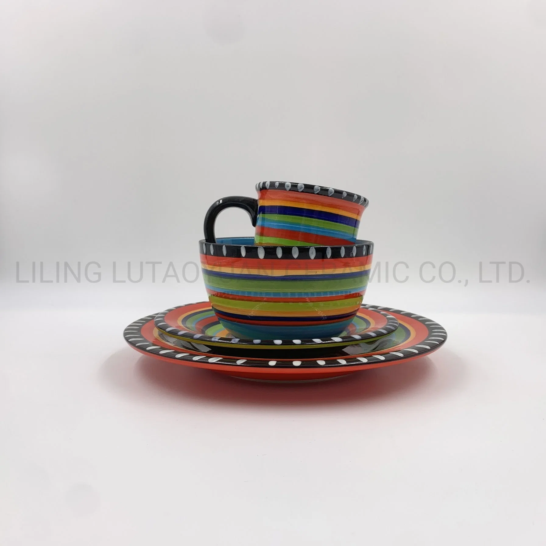 Porcelain Dinnerware China Wholesale 4PCS/Set Colorful Ceramic Dinner Set Kitchen Utensils Decoration with Customized Color Pattern Logo and Designs