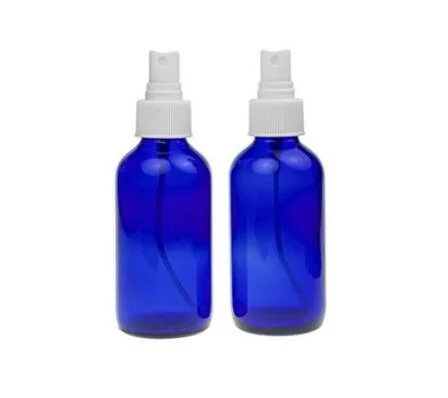 High Level Finished Empty Blue Glass Spray Bottle