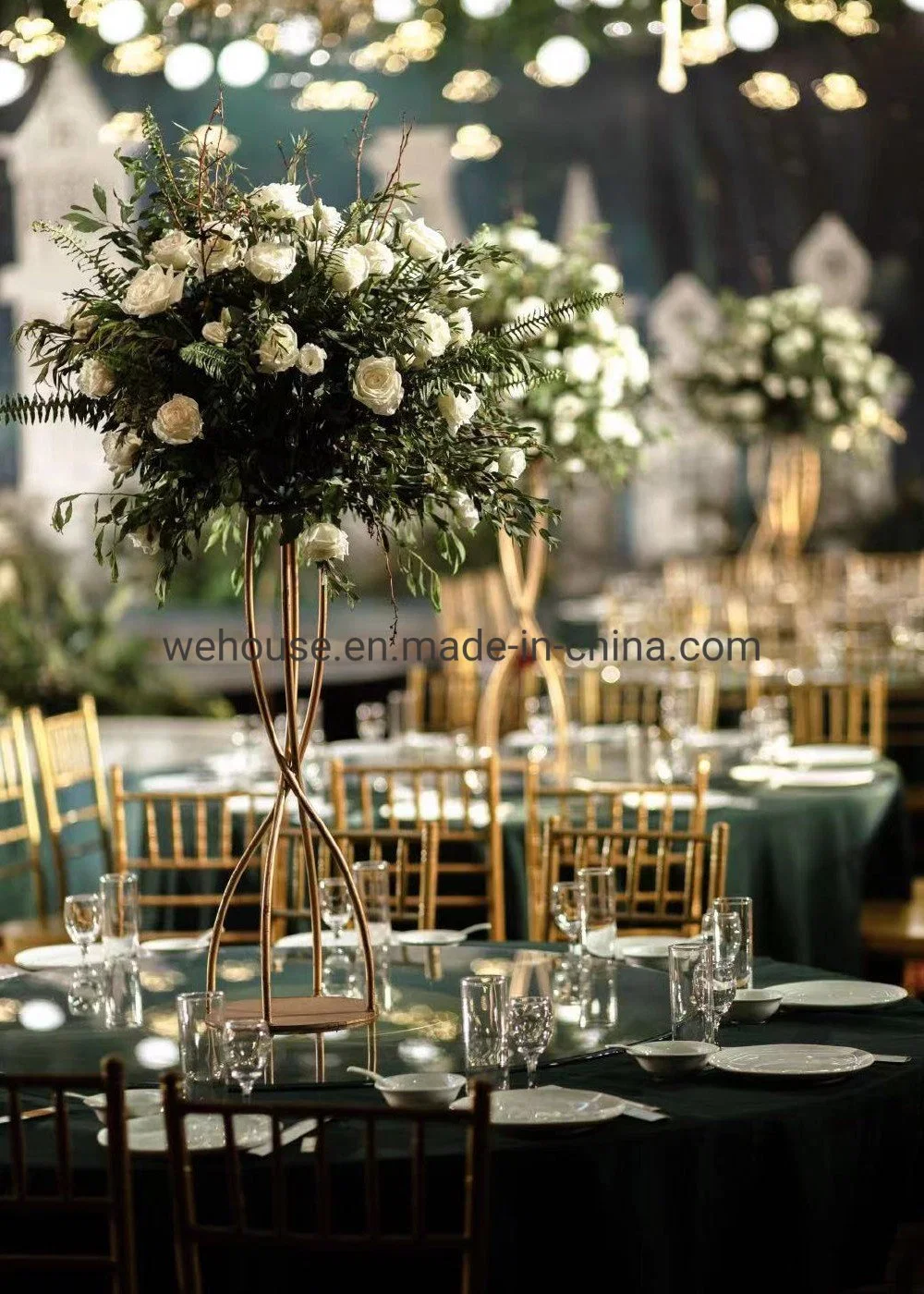 Wedding Decorations Gold Vase Metal Flowers Stand Party Event Tables Display Rack Home Decor Holder