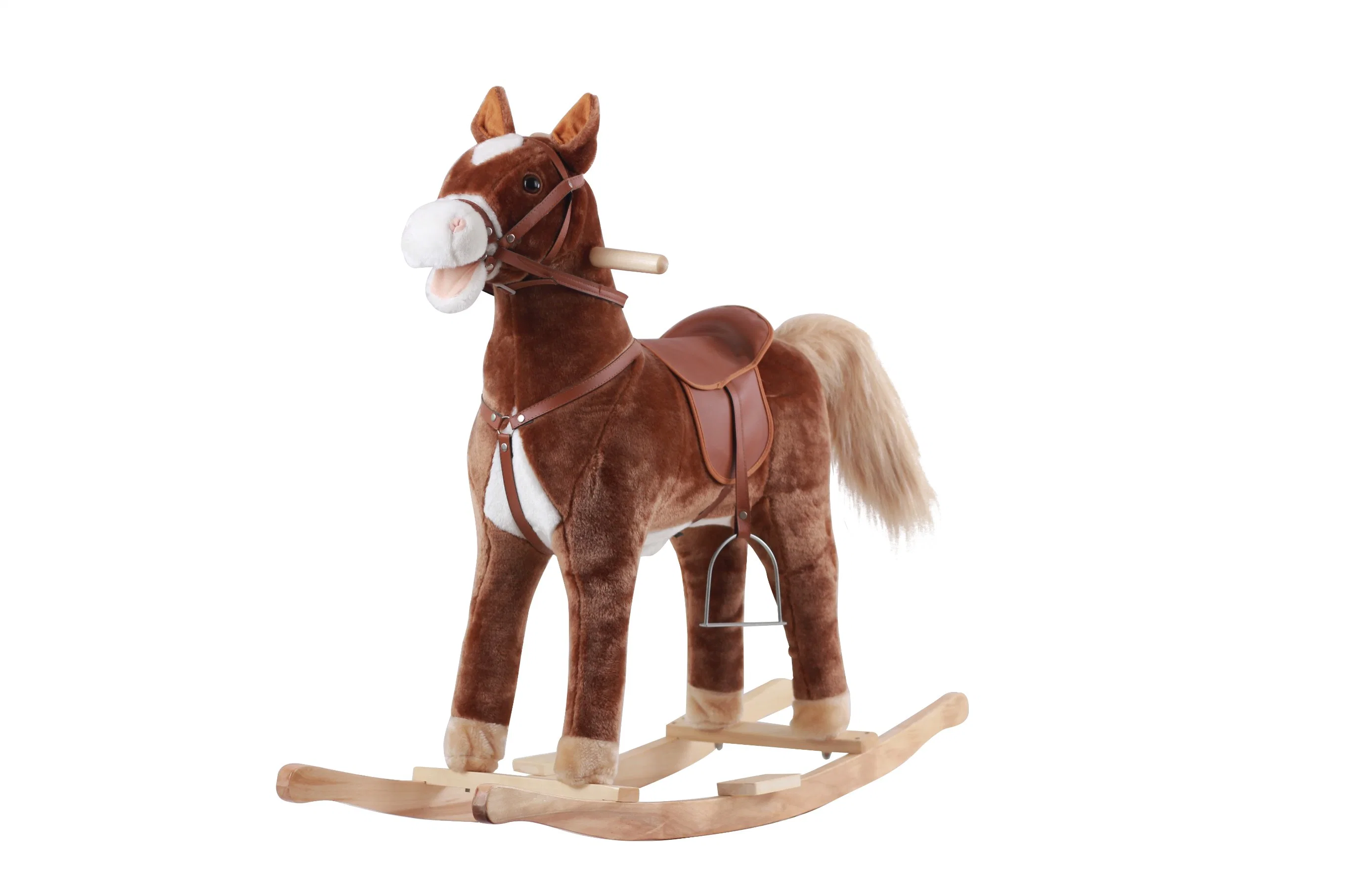 Mayorista/Proveedor Toddler Rocking Chair Trojan Rocking Horse Plush Dolls de madera Montar a caballo Rocking Juguetes de Peluche