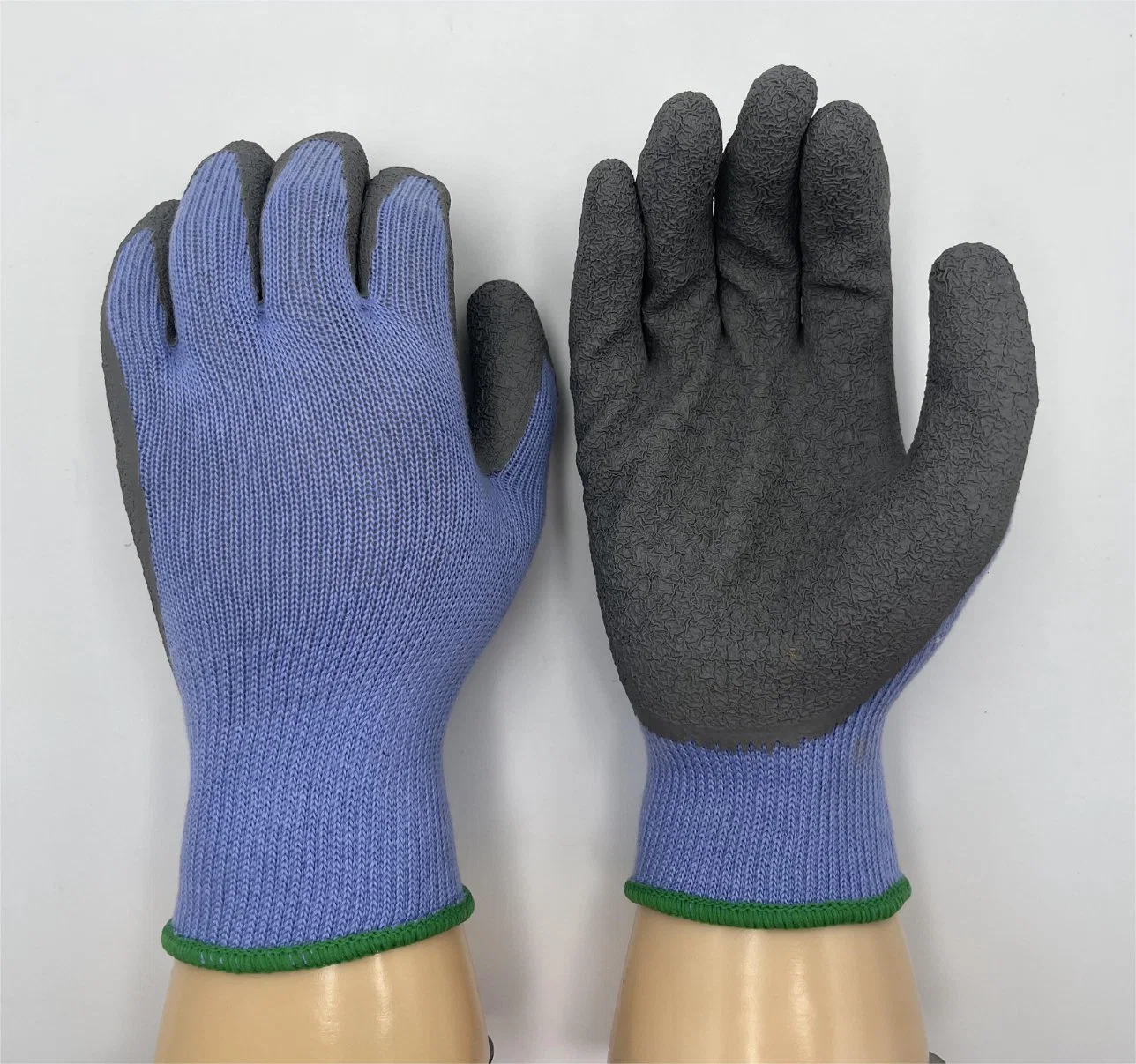 10g String Knit Liner Black Latex Rough Finish Work Glove