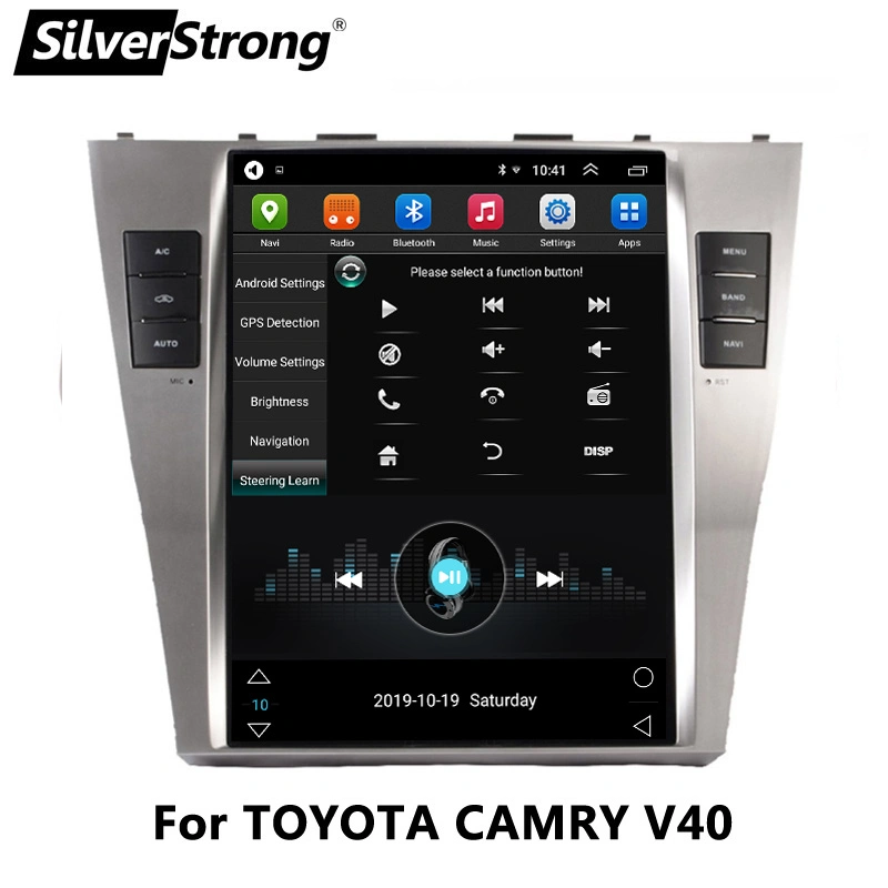 Silverstrong 10.4&prime; &prime; IPS, Tesla Android, Car GPS Navi, for Toyota Camry V40 2007-2011, Bluetooth, Multimedia, Fit Auto AC Only