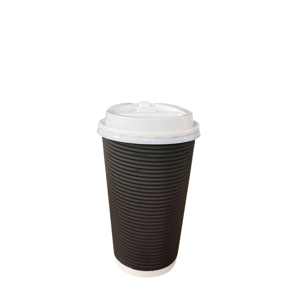 Custom Black Thicken Disposable Corrugated Coffee Paper Cups