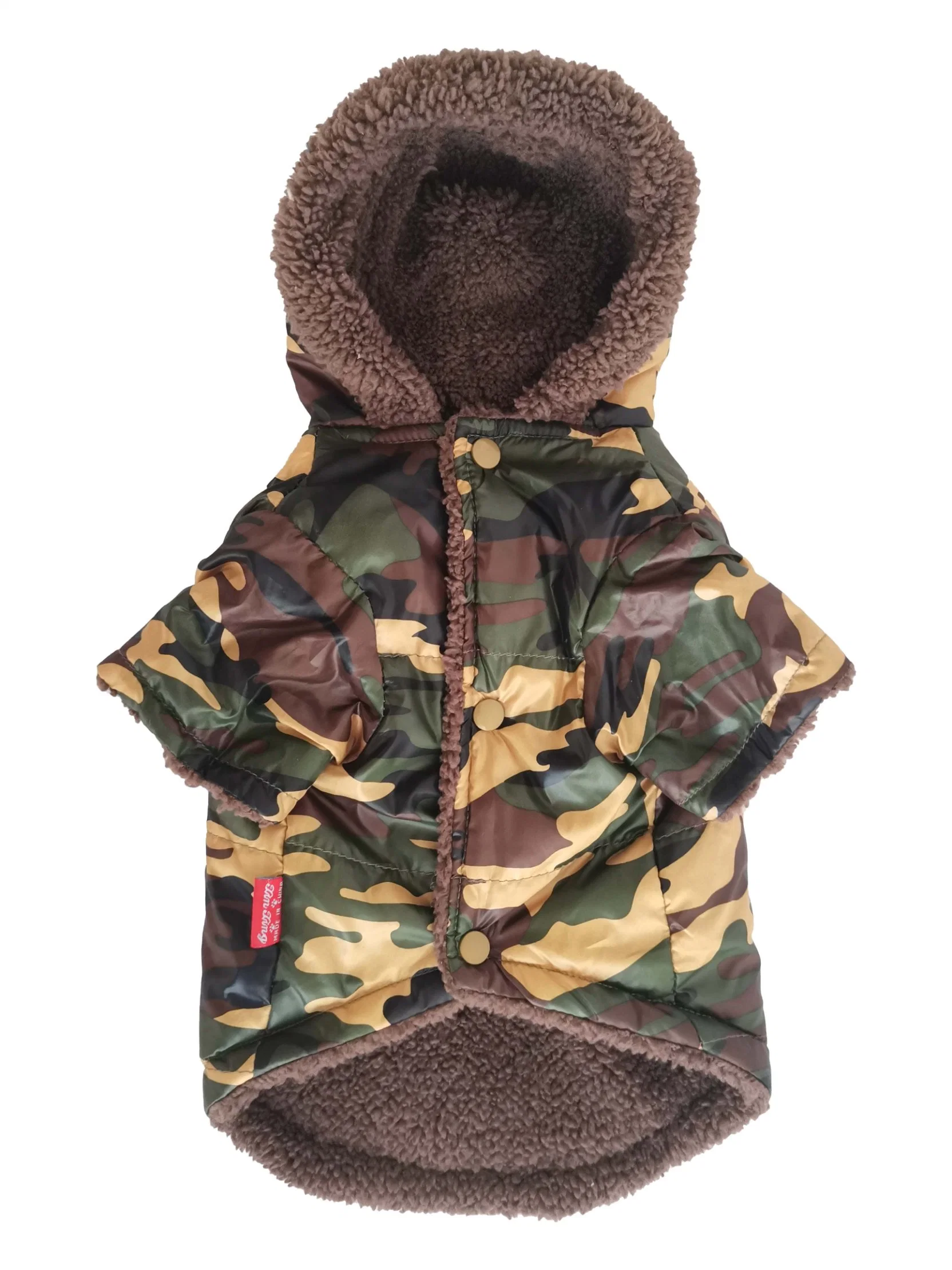 Attractive Camouflage Warm Fleece Winter Dog Hoodies Coat Pet Apparel