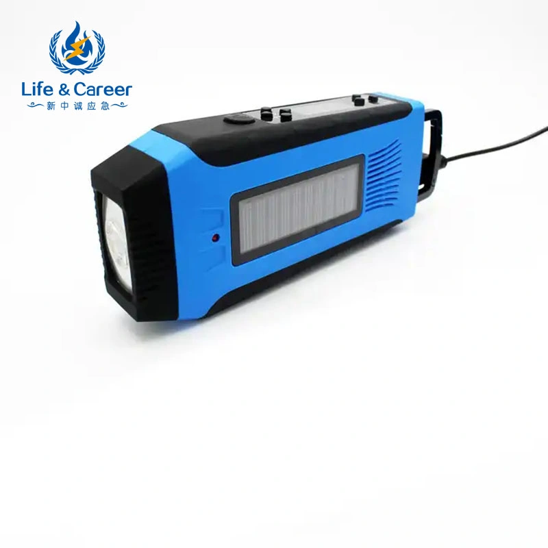 2000mAh Radio de emergencia recargable Energía Solar Radio AM/FM/WB cuatro vías Modos de carga LED Luz intermitente