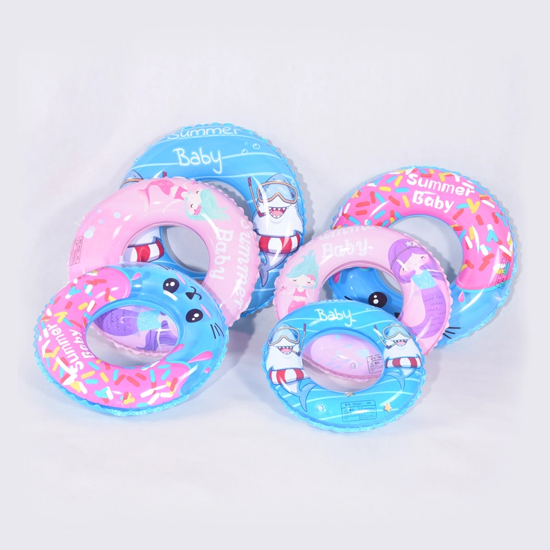 Factory Stock Inflatable Cute Donut Shark Mermaid Swimming Ring PVC Pool Float