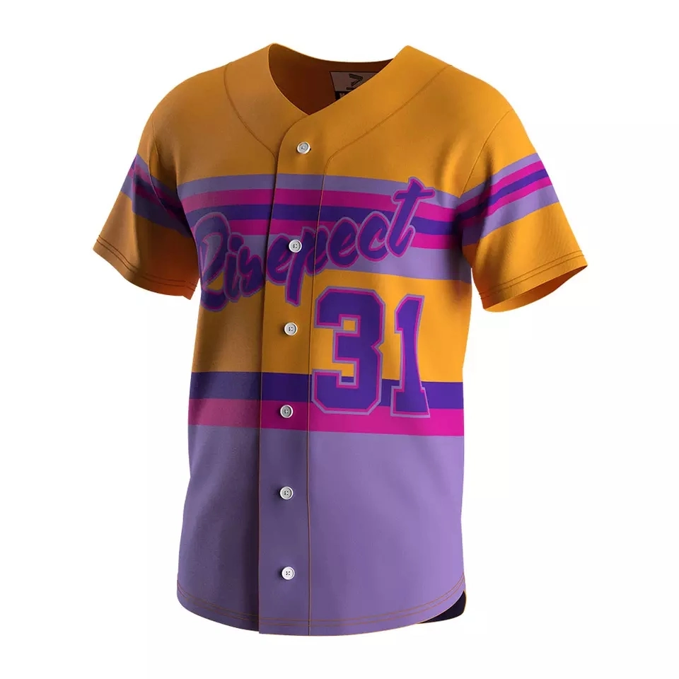 Original Factory Custom Youth Stitched V Neck T Shirts Sublimation Wholesale/Supplier Blank Mens Custom Mesh Breathable Fabric Plain Softball Baseball Jersey Uniform Shirts