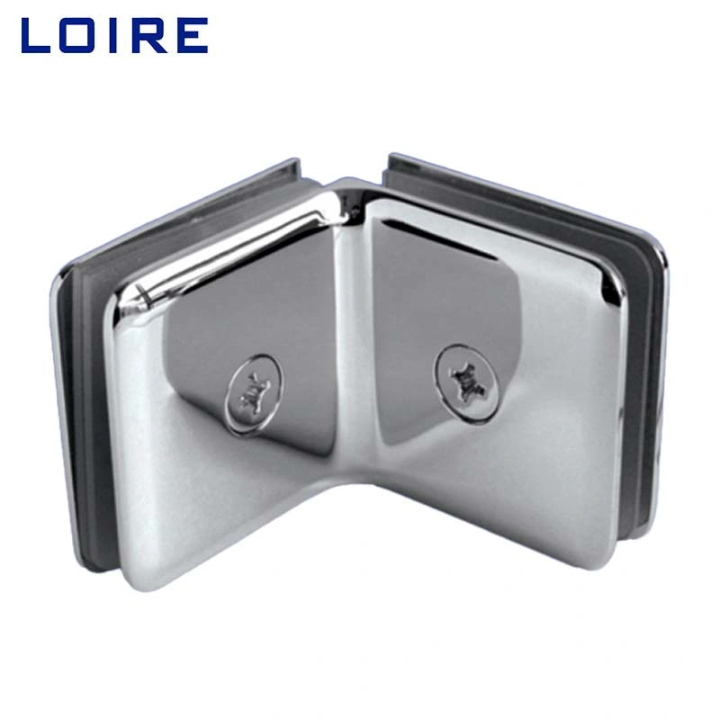 Customized OEM ODM Shower Hardware Patch Fitting Beveled Edge Glass to Glass 90 Degree Brass Stainless Shower Glass Clamps Connector for Shower Glass Door