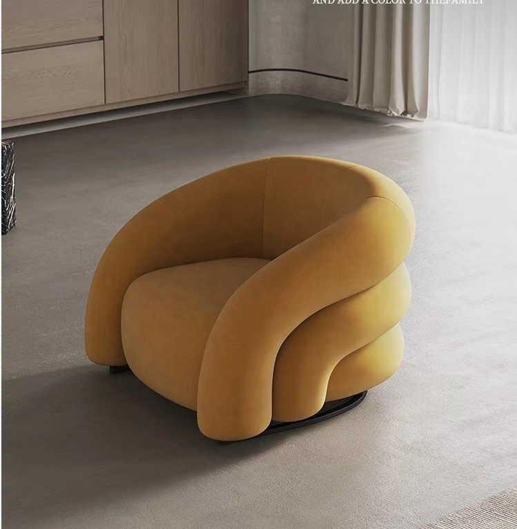 Moderna cadeira de Luxo Rainbow com mobiliário de design italiano Home minimalista Sala de estar cadeira Single Leather Lounge
