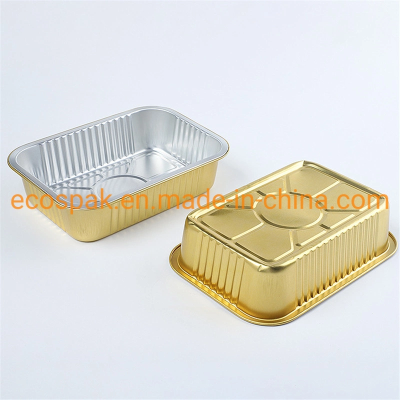 Fast Food Takeaway Box Disposable Tin Foil Box Gold Capacity Can Be Customized Round Small Chafing Dish High-Grade Aluminum Foil