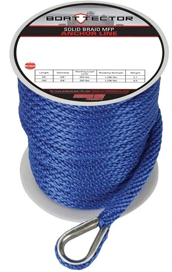 3/8" X 100' Solid Braid Anchor Line, Multi-Filament Polypropylene Anchor Rope for Boat Marine, Yacht Rope.