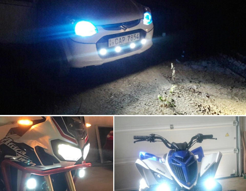 Motorcycles Headlight 6500K White Super Bright 6 LED Working Spot Light Motorbike Fog Lamp 1200lm LED Scooters Spotlight Bike Light