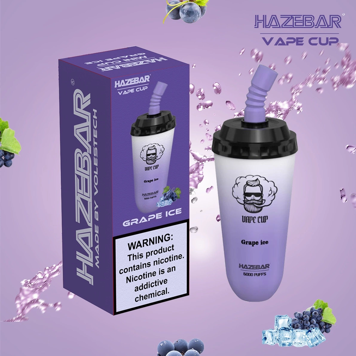 2023 Vente à chaud Nouvelle version Prix de gros Hazbar Vape Cup 6000 Puffs E électronique cigarette Pod Iced Flavors Randm Bar à papier de la forme de singe Bingo Suppliss