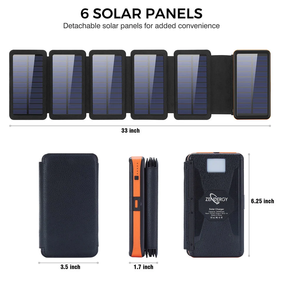 Cargador portátil resistente al agua Solar Power Bank 10000mAh Flash Light Dual USB Solar Power Cargador de teléfono móvil para camping