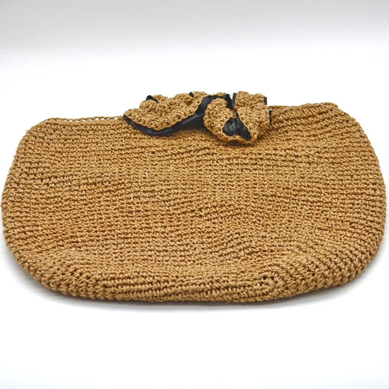 Fashion Handmade Woven Bag Leisure Large Capacity Beach Bag with Lining Shoulder Straw Bag