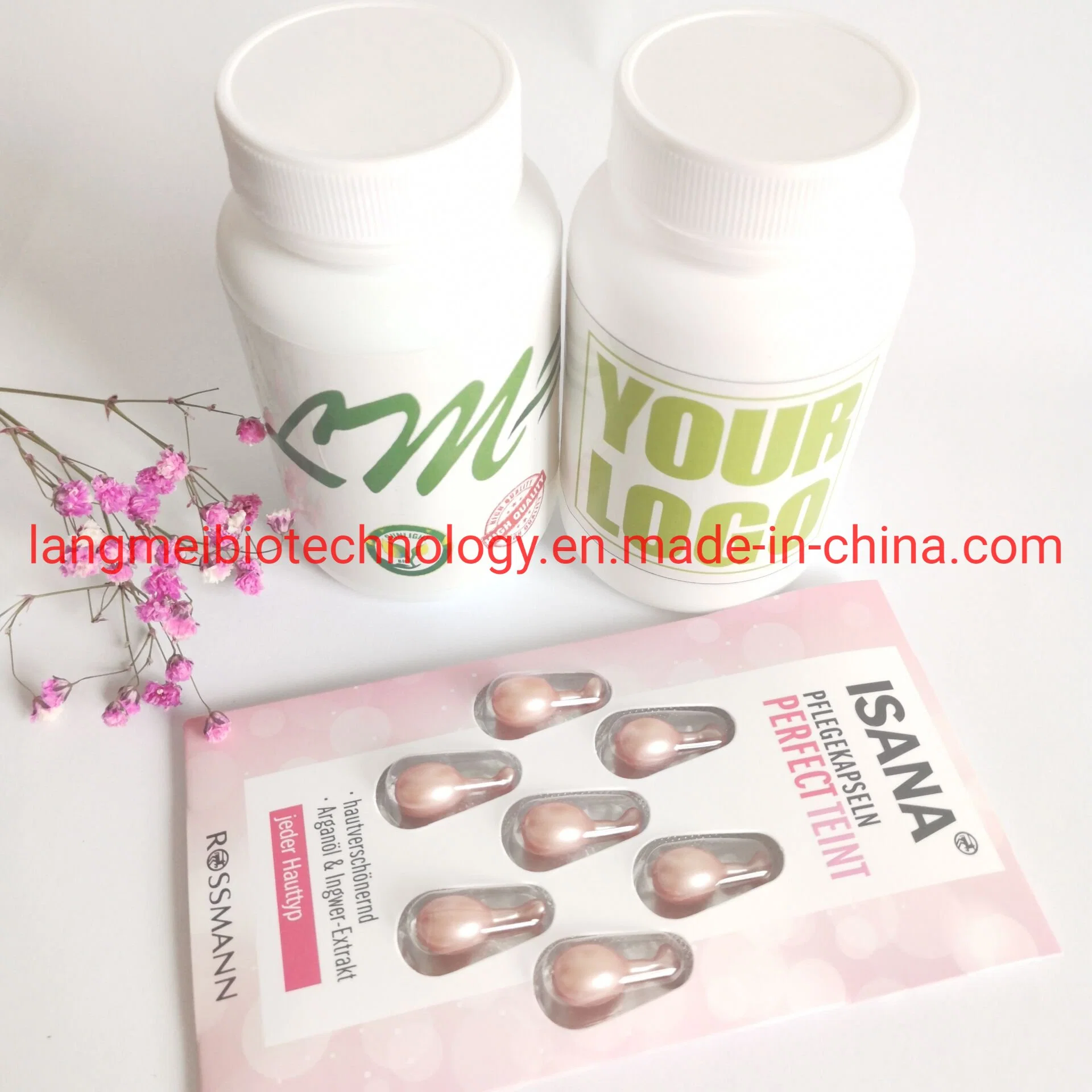 Private Label OEM Skin Care Organic Natural Vitamin C Aloe Vera Serum Capsules for Face