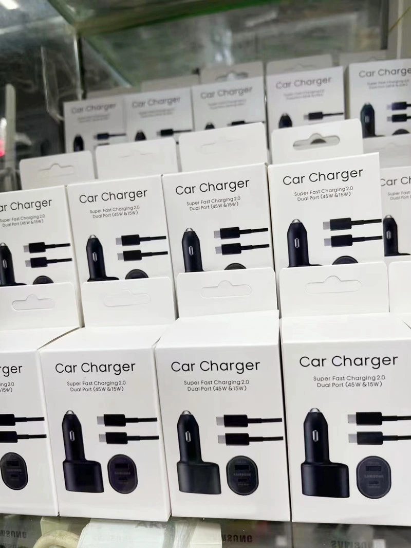 Original Car Charger Super Fast Charging 2.0 45W&15W Mobile Phone Accessories for Samsung S23 S22 S21 S20 Ep-L5300