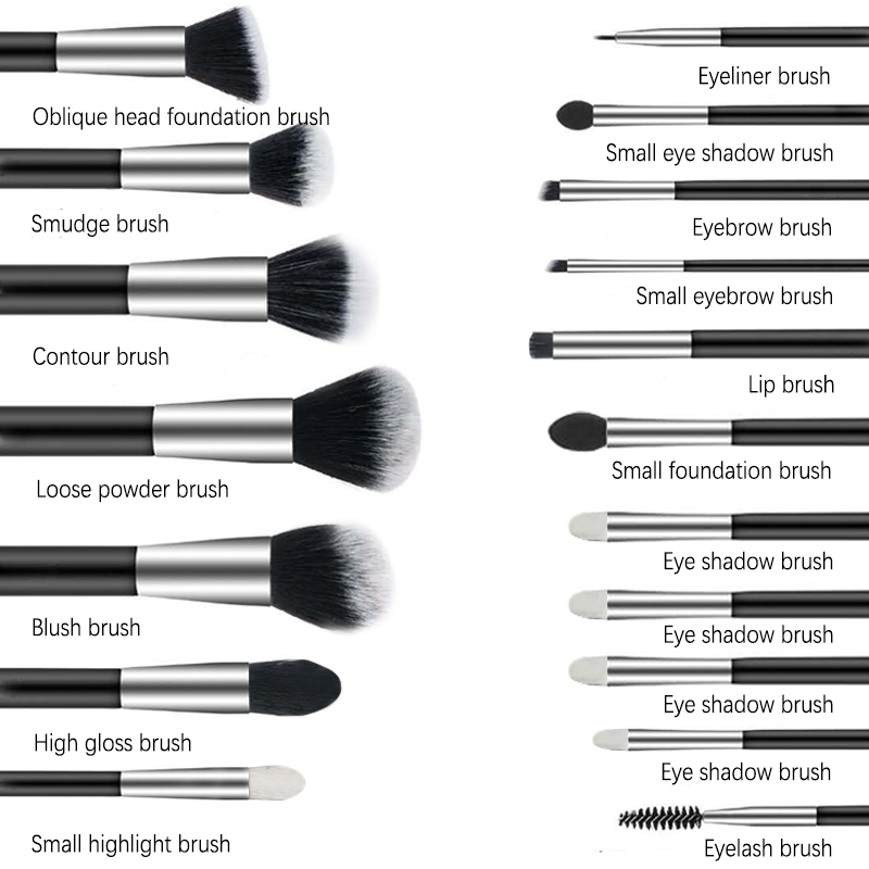 Luxury 18PCS Eyeshadow Eyebrow Powder Makeup Brushes Set Soft Hair Eyelash Professional Kits Cosmetic Brush