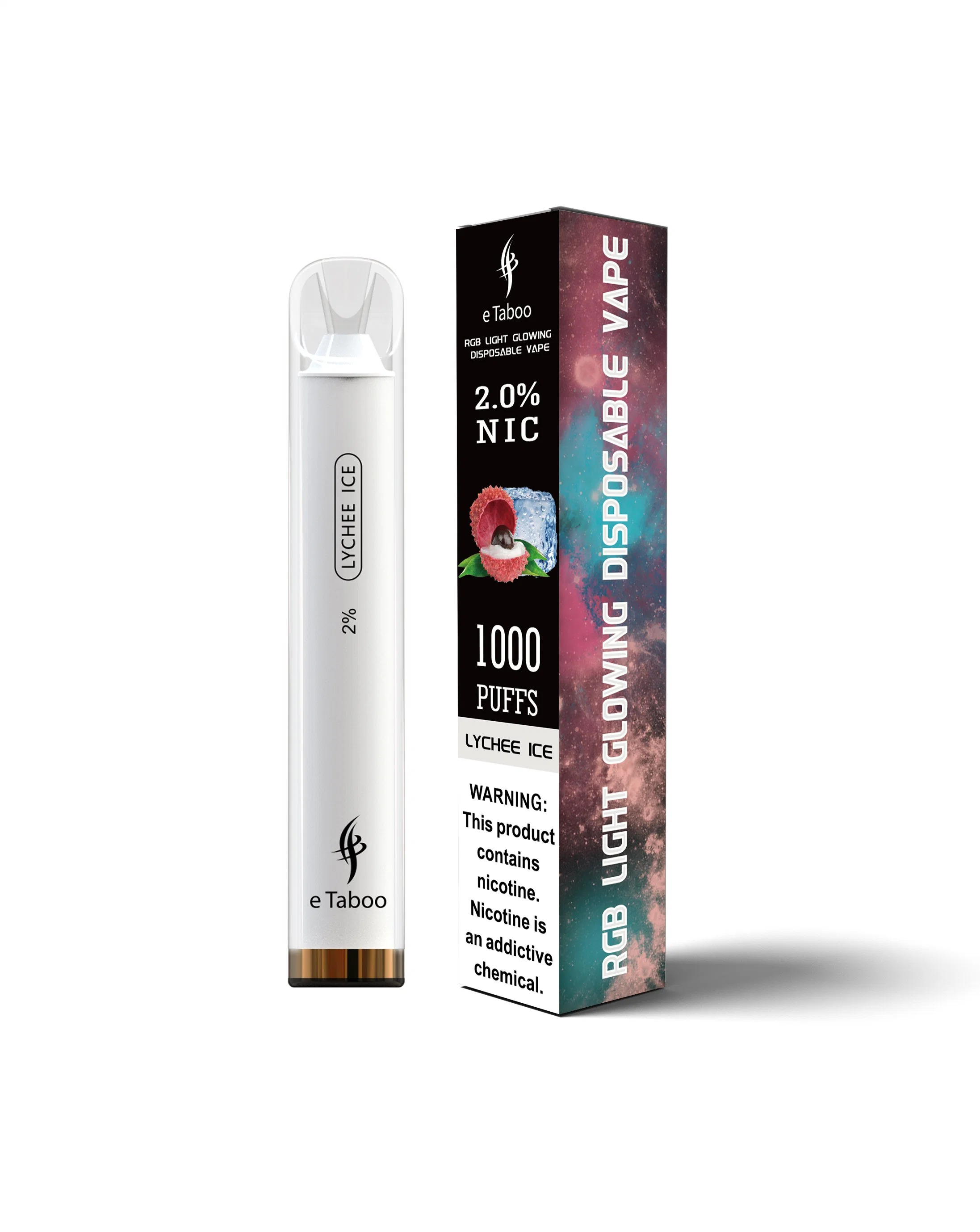 Fabrik Preis Taboo RGB Einweg Vape Großhandel Fruchtgeschmack 1000 Puffs Original LED Vape Pen