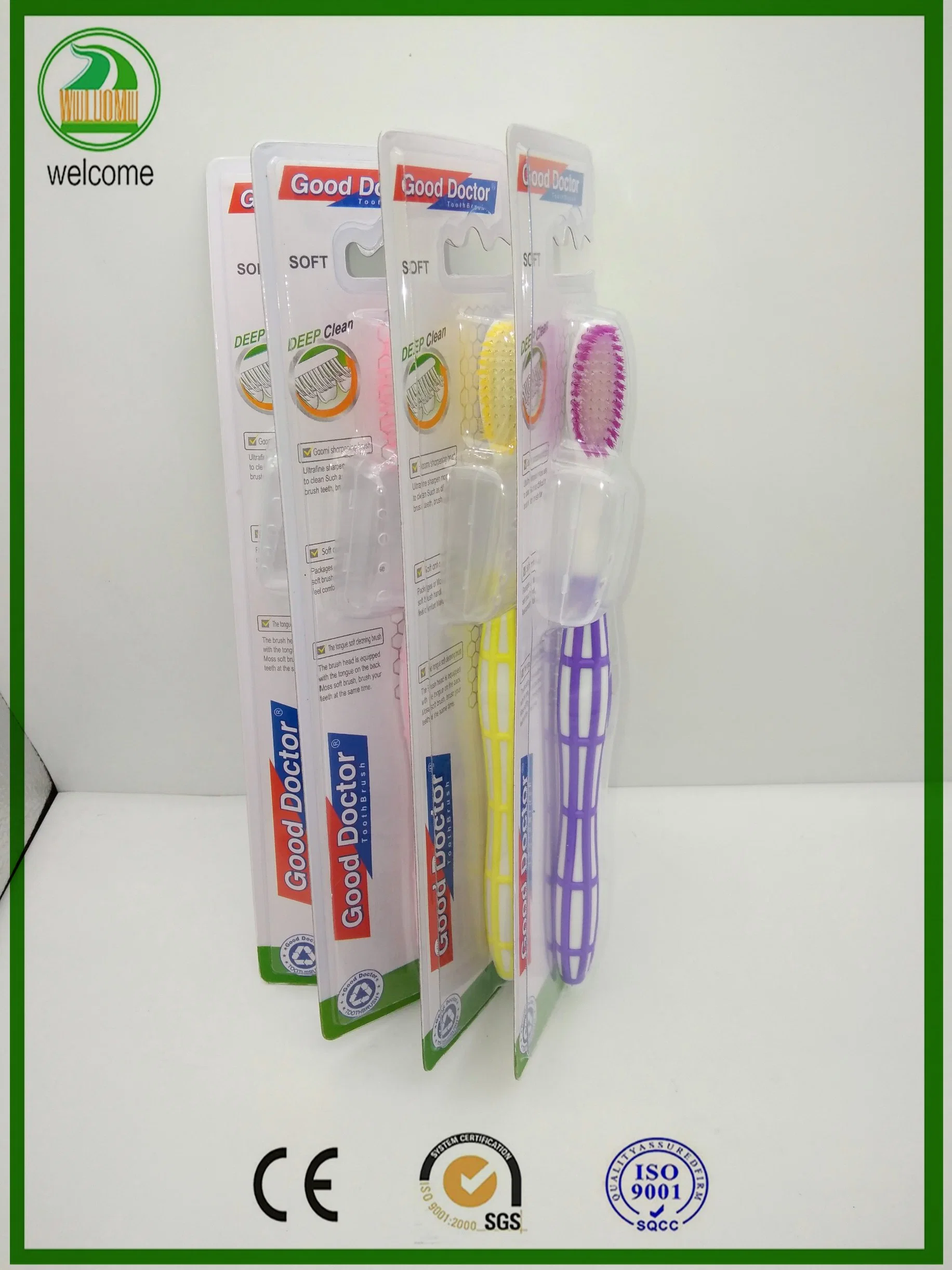 High quality/High cost performance  Free Plastic Jar with Strong Handle Adult Toothbrush