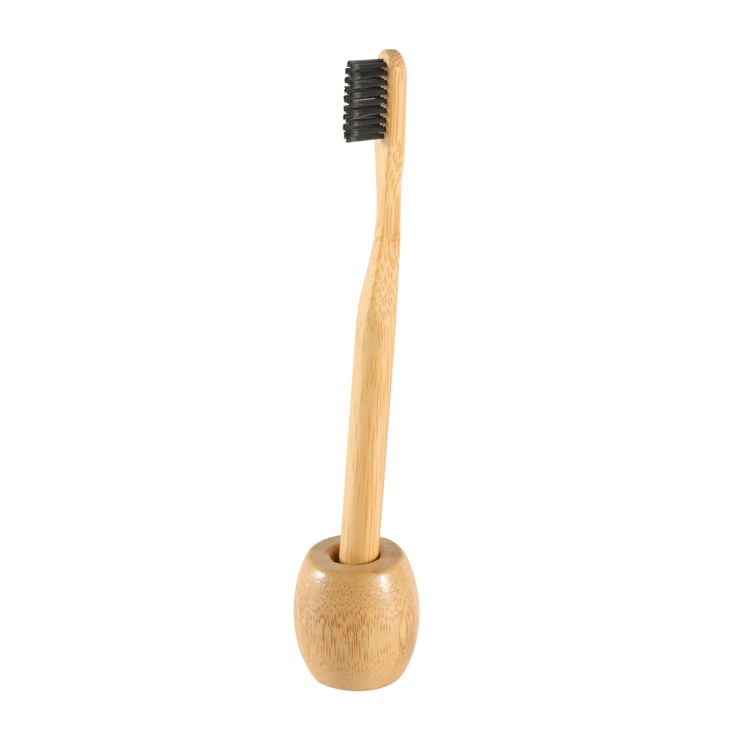 Biodegradable Eco-Friendly Bamboo Toothbrush Holder Round Toothbrush Base OEM