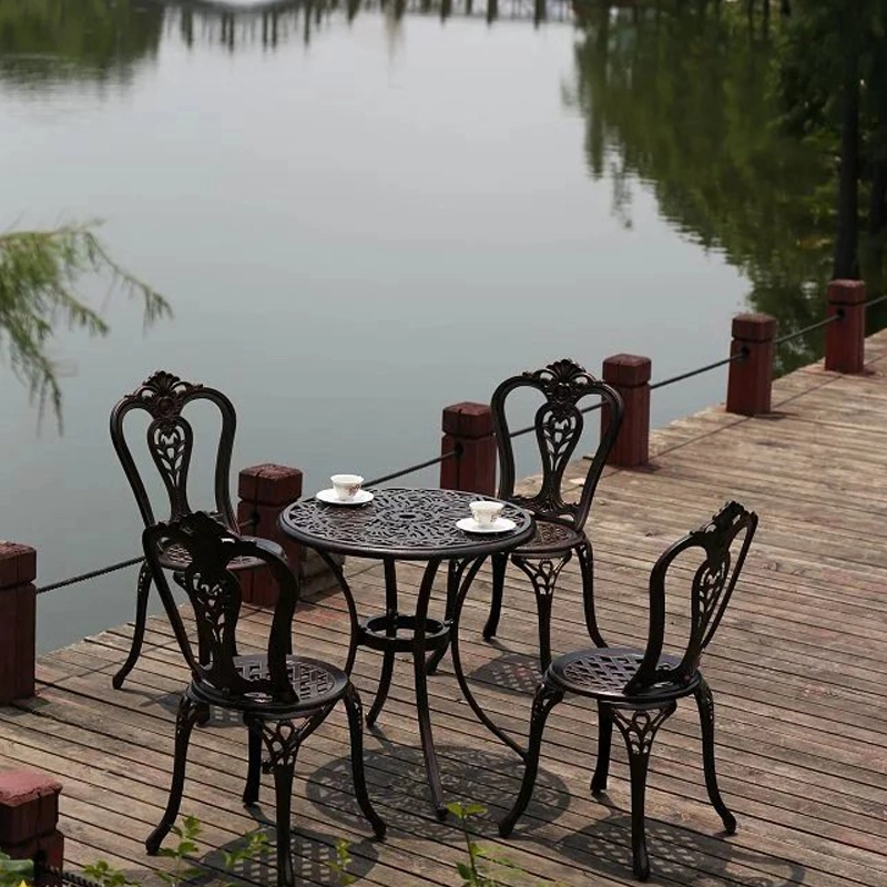 Aluminum Metal Table for Backyard Kd Furniture Outdoor Dining Chair Balcony Table Garden Set Cast Aluminum Patio Furniture