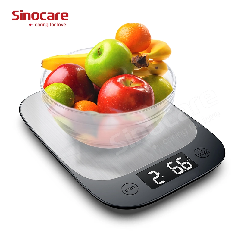 Sinocare medir gramos de acero inoxidable pantalla LCD de alta precisión electrónica digital cocina con un peso de la escala de alimentos