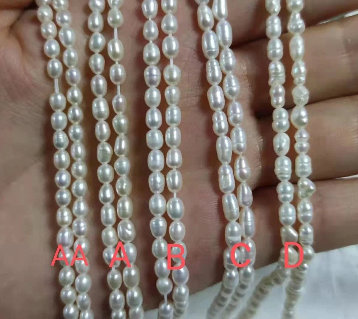 Wholesale/Supplier 2 -3mm White Rice Freshwater Pearl Strands Custom Fashion Jewelry Making