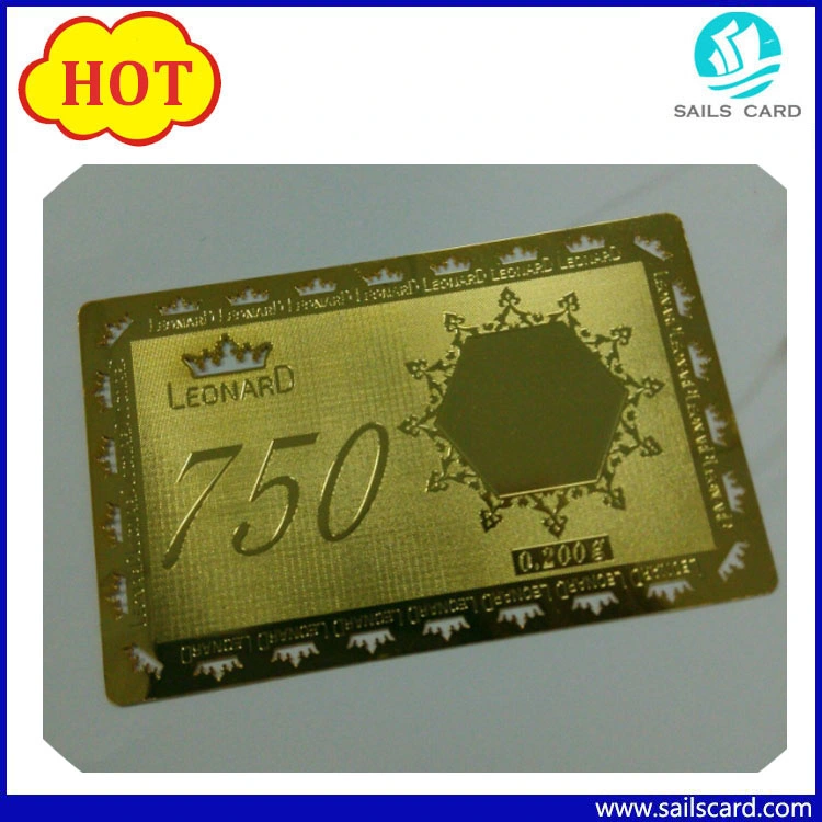 Gold Plated Hollow Engraved Metal Card for Promotion Gift