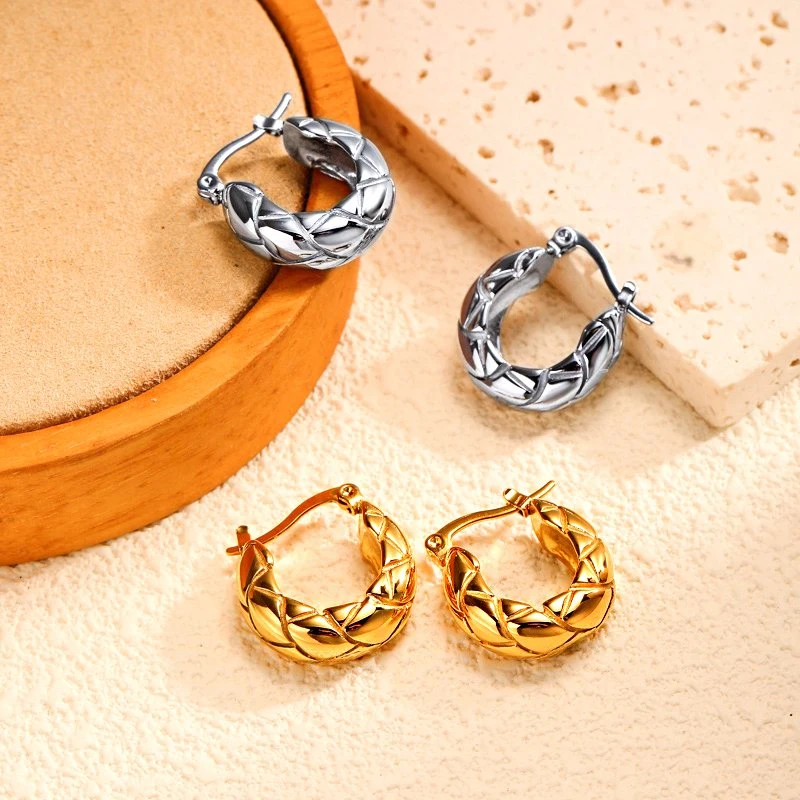 18K Gold Plated Fashion Wholesale/Supplier Jewelry Stainless Steel Jewelry Earrings