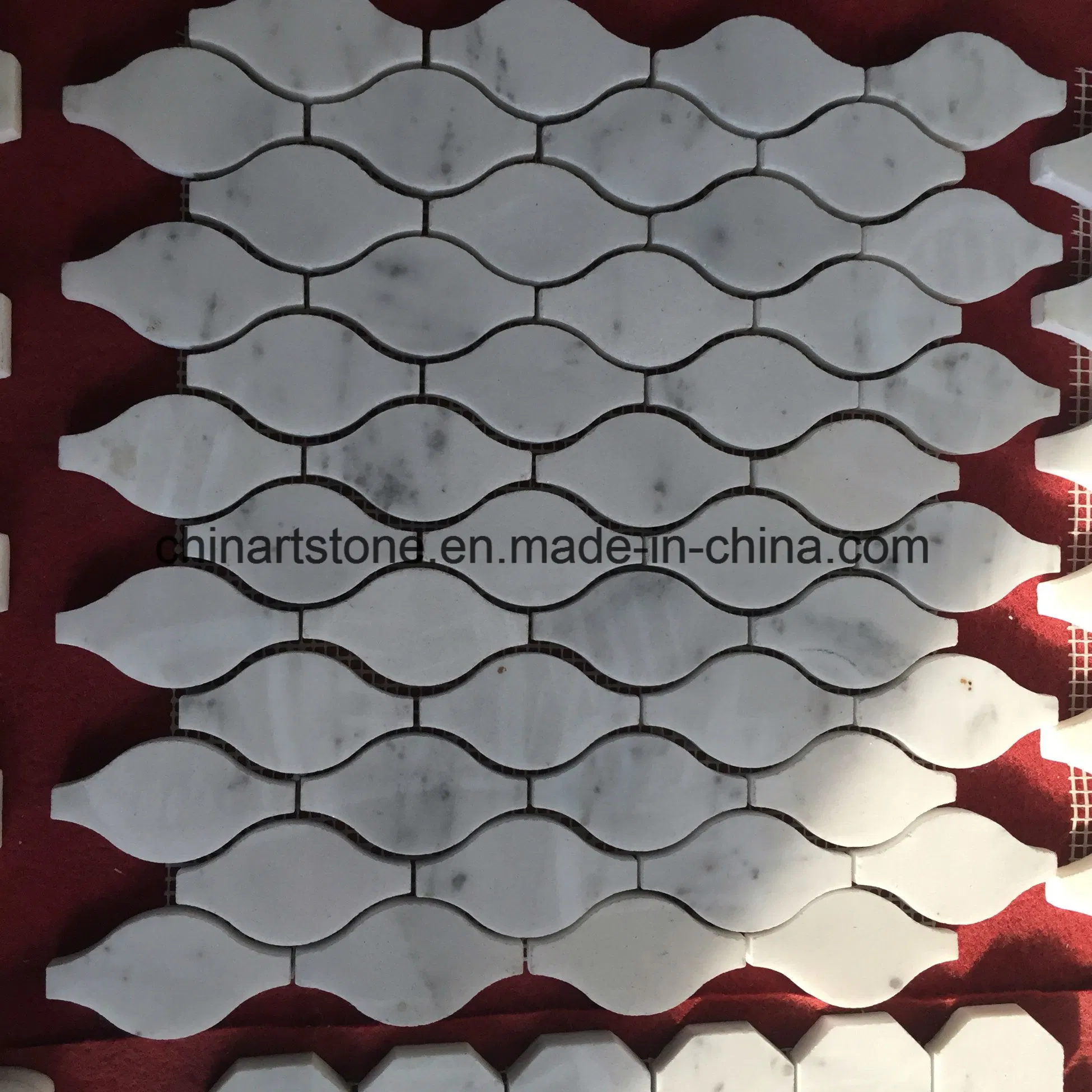 China Bianco Carrara Mosaico de mármol blanco para pared