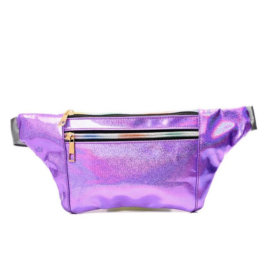 TPU Vinyl Bum Bag Glitter Waist Belt Bag Ladies Hologram Pouch Fanny Pack